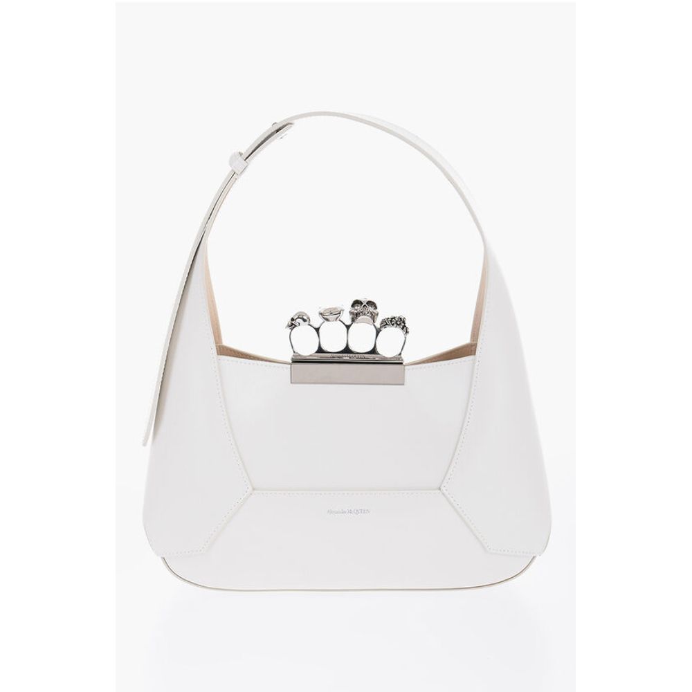 Alexander McQueen saffiano leather hobo bag with jewel clasp